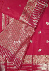 Queen's Pink - Avantika - Semi Mysore silk buttas with zari border