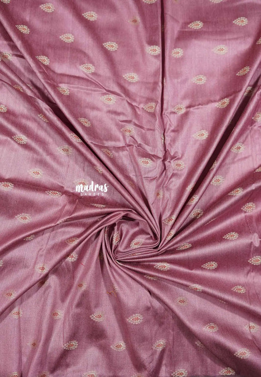 Onion pink - Unisex Banarasi Silk Cotton thilagam buttas Fabric – For Men's Kurta, Blouse, Kurti, A-Line Frocks