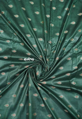 Deep green - Unisex Banarasi Silk Cotton thilagam buttas Fabric – For Men's Kurta, Blouse, Kurti, A-Line Frocks
