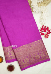 Durga - Traditional Banarasi semi silk saree Big border - Magenta pink