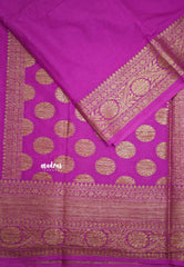 Durga - Traditional Banarasi semi silk saree Big border - Magenta pink