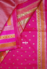 Sunset Orange - Durga - Traditional Banarasi Semi Soft Silk Saree with Big Border and Buttas - Best for Festive Wear