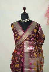 Winered - Shalini - Premium Super Net Saree Banarasi Full Weaving Body - Best for Function Wear