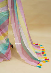 Dreamy Rainbow - Soft Mul cotton candy pop multicolor with No Blouse - Perfect for Office Wear