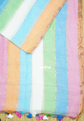 Blue shade - Soft Mul cotton candy pop multicolor without blouse