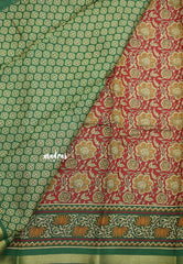 Kalanjali chanderi silk cotton kalamkari floral prints - Red