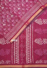 Kalanjali chanderi silk cotton bagru prints - Magenta pink