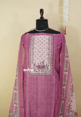 Amitha – Mystic Magenta Linen cotton salwar suit with digital printed dupatta cotton bottom