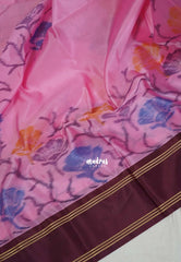 Rose Pink - Chandrika - Ikkat Pochampally Soft Silk with Rettapet Border - Best for Small Functions