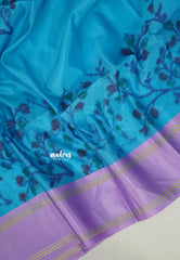 Olympic Blue - Chandrika - Ikkat Pochampally Soft Silk with Rettapet Border - Best for Small Functions