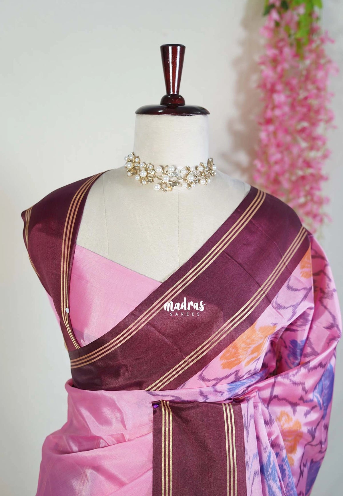 Rose Pink - Chandrika - Ikkat Pochampally Soft Silk with Rettapet Border - Best for Small Functions