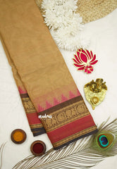 Contemporary chettinad with traditional double border - Sandal