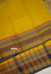 Contemporary chettinad with rettapet border - Lemon yellow