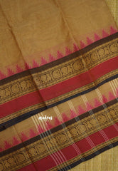 Contemporary chettinad with traditional double border - Sandal