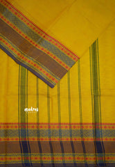 Contemporary chettinad with rettapet border - Lemon yellow