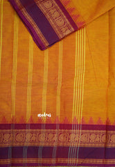 Contemporary chettinad with traditional double border - Mustard yellow