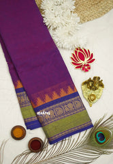 Contemporary chettinad with traditional double border - Purple