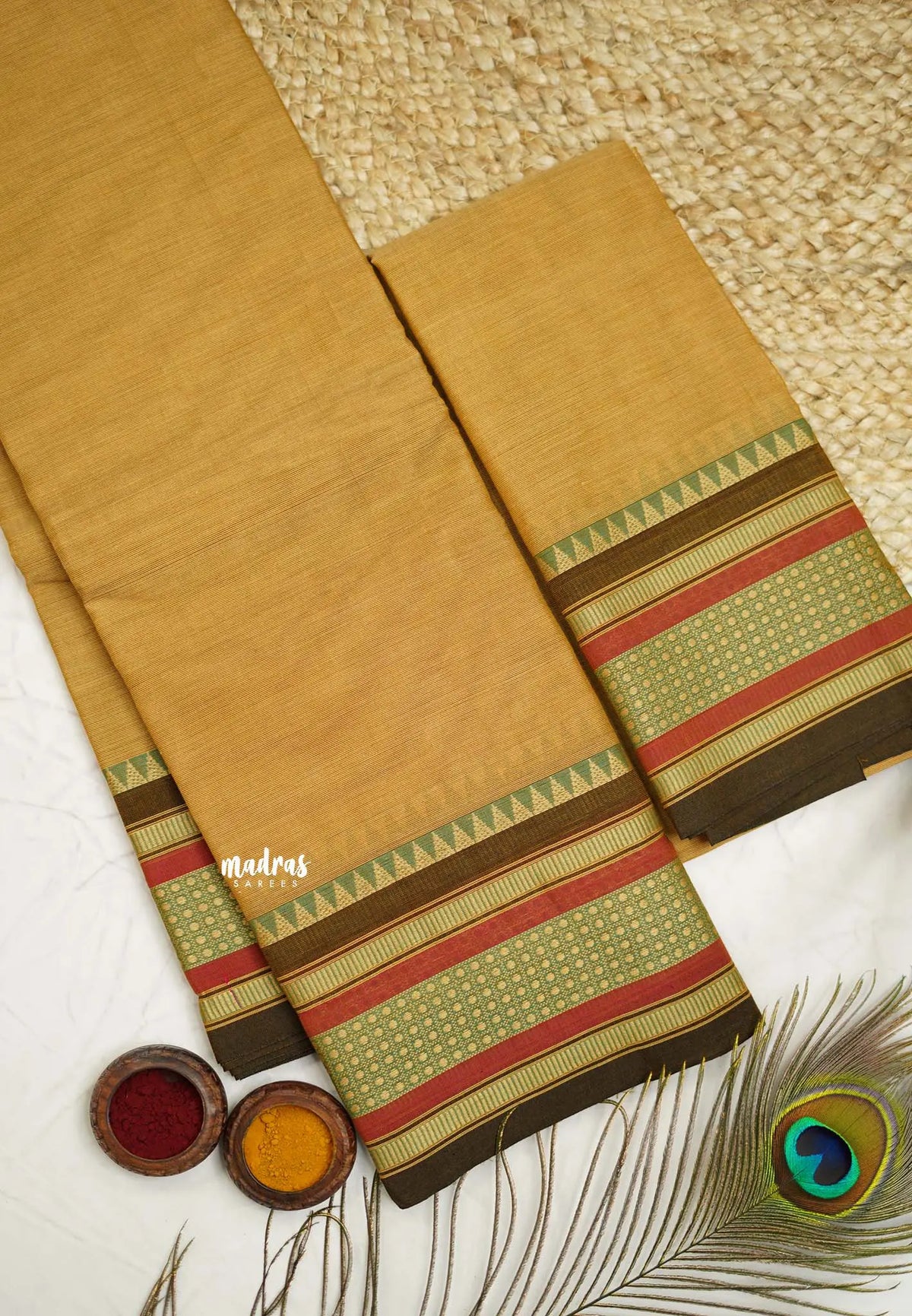 Contemporary chettinad cotton with blouse - sandal