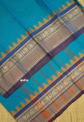 Contemporary chettinad with traditional double border - Ananda blue