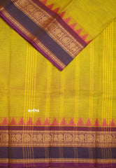 Contemporary chettinad with traditional double border - Mild mehendi green