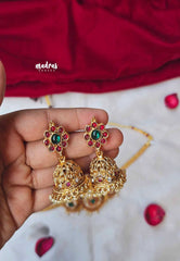 Trendy bridal choker with jumka