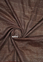 Chocolate Brown - Silk Linen saree