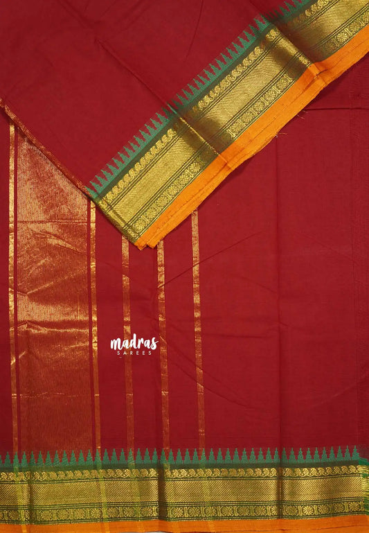 Maroon - Classic Kanchi cotton temple border