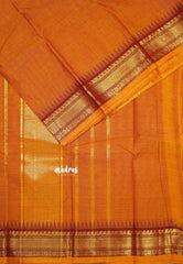 Mustard orange - Classic Kanchi cotton temple border