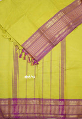 Pear green - Classic Kanchi cotton kattam border