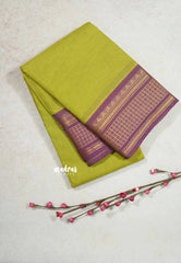 Pear green - Classic Kanchi cotton kattam border