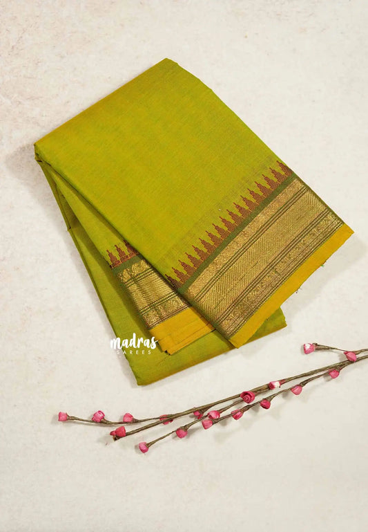 Lime green - Classic Kanchi cotton temple border