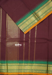 Coffee Brown - Classic kanchi cotton temple border - Best for Temple Visit