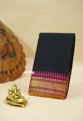 Black - Classic kanchi cotton temple border - Best for Temple Visit