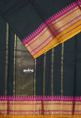 Black - Classic kanchi cotton temple border - Best for Temple Visit