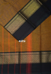 Honey Mustard - Classic Kanchi Cotton Plain Body with Skirt Border and No Blouse - Best for Small Functions