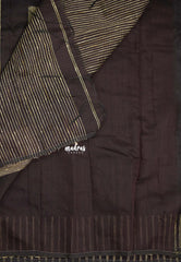 Maheswari - Premium cotton silk with with Jute weaving - Dark Chocolate