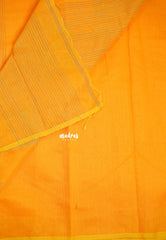 Maheswari - Premium cotton silk with with Jute weaving - Orange yellow