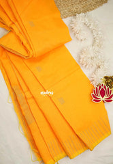 Maheswari - Premium cotton silk with with Jute weaving - Orange yellow