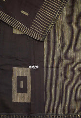 Maheswari - Premium cotton silk with with Jute weaving - Dark Chocolate