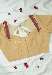 Sandal Beige - Customised Mangalgiri Cotton Ready Made Blouse