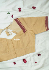 Sandal Beige - Customised Mangalgiri Cotton Ready Made Blouse