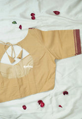 Sandal Beige - Customised Mangalgiri Cotton Ready Made Blouse