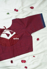 Maroon - Customised Mangalgiri Cotton Ready Made Blouse