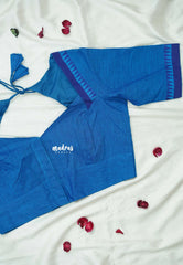 Cobalt Blue - Customised Mangalgiri Cotton Ready Made Blouse