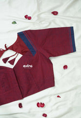 Maroon - Customised Mangalgiri Cotton Ready Made Blouse