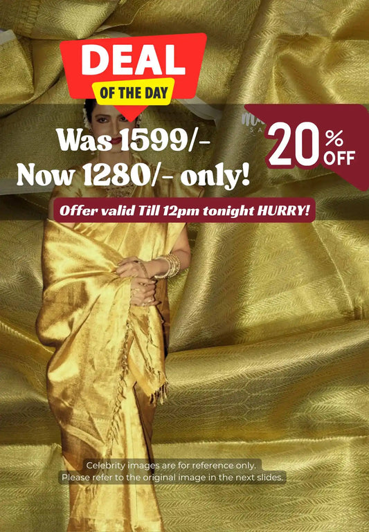 Thendral - Kanchi tissue silk Saree Rekha inspired - Gold