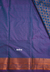 Devasena - Soft silk  Pavadai Thavani / Half saree - Tri color Blue with Purple shades - Material