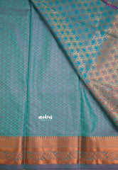 Devasena - Soft silk  Pavadai Thavani / Half saree - Tri color Ananda Blue shades - Material