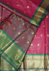 Reddish Pink Glow - Sico Gadwal semi silk