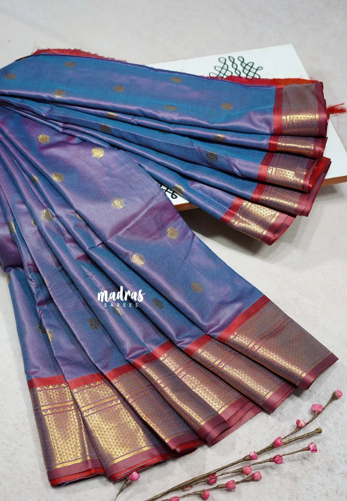 Dual shade Violet Blue - Sico Gadwal semi silk